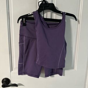 Jessica Simpson purple workout set  shorts and tank size small